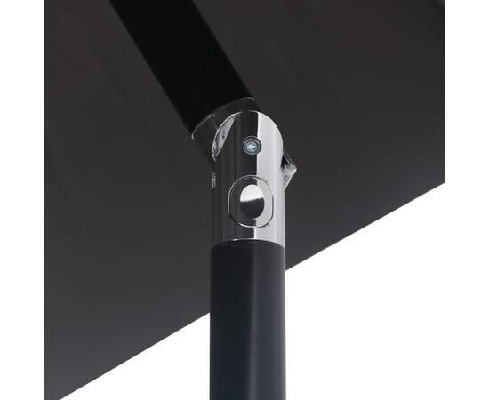 Umbrelă de soare de exterior cu stâlp metalic, negru, 300 cm, 5 image