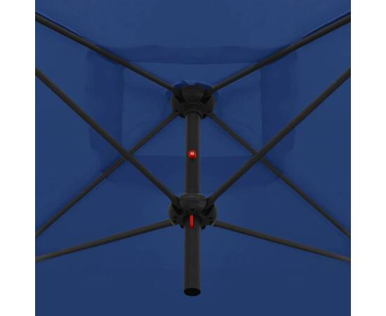 Umbrelă de soare dublă, stâlp din oțel, azuriu, 250 x 250 cm, 2 image