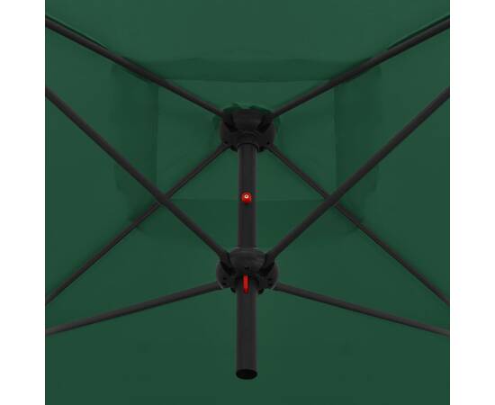 Umbrelă de soare dublă, stâlp din oțel, verde, 250 x 250 cm, 2 image