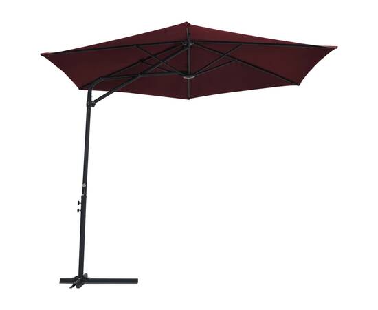 Umbrelă de soare exterior, stâlp din oțel, 300 cm, roșu bordo, 4 image