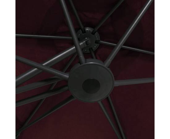 Umbrelă de soare exterior, stâlp din oțel, 300 cm, roșu bordo, 2 image