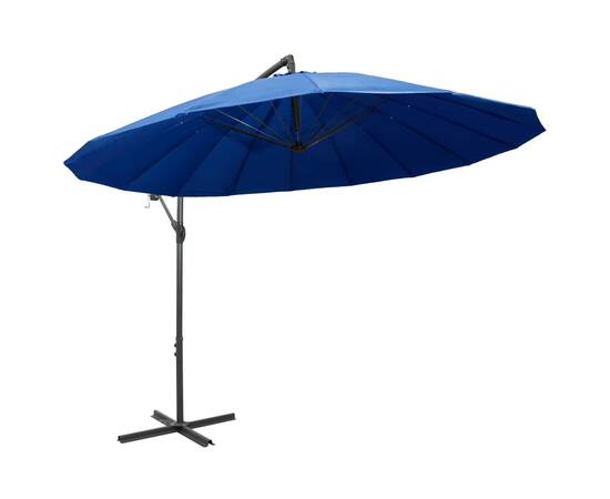 Umbrelă de soare suspendată, albastru, 3 m, stâlp de aluminiu, 2 image