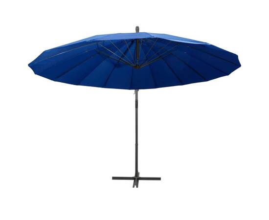 Umbrelă de soare suspendată, albastru, 3 m, stâlp de aluminiu, 3 image