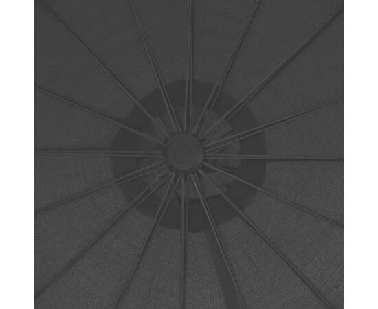 Umbrelă de soare suspendată, antracit, 3 m, stâlp de aluminiu, 2 image