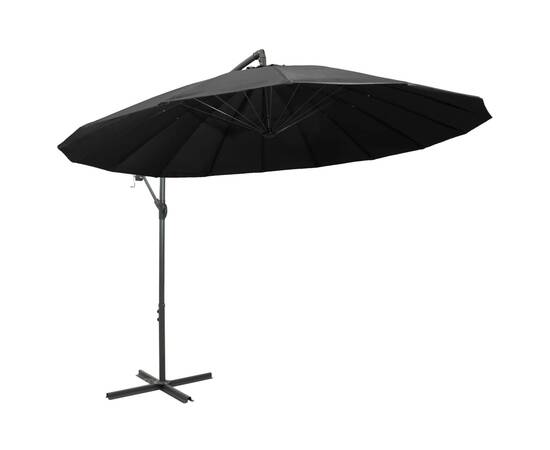 Umbrelă de soare suspendată, antracit, 3 m, stâlp de aluminiu, 3 image