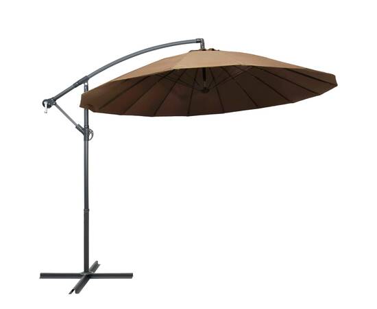 Umbrelă de soare suspendată, gri taupe, 3 m, stâlp de aluminiu