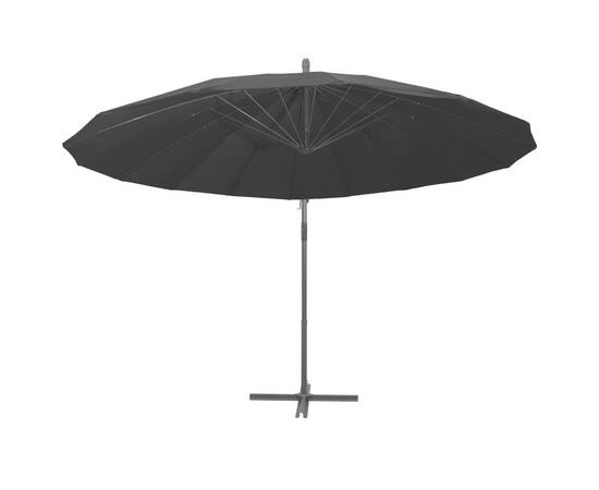 Umbrelă de soare suspendată, negru, 3 m, stâlp de aluminiu, 4 image