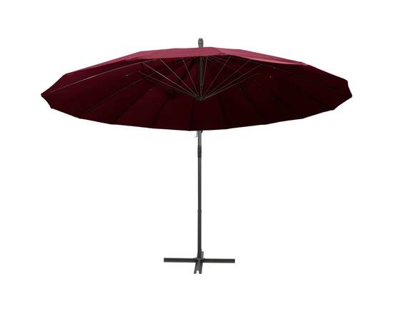Umbrelă de soare suspendată, vișiniu, 3 m, stâlp de aluminiu, 4 image