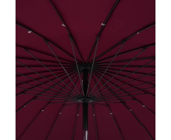 Umbrelă soare de exterior, stâlp aluminiu, roșu bordo, 270 cm, 2 image