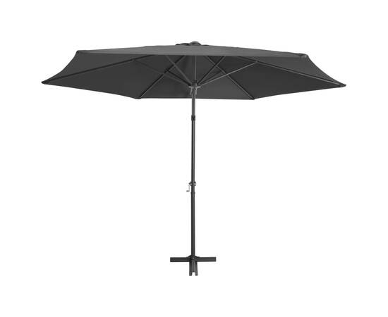 Umbrelă soare de exterior, stâlp din oțel, antracit, 300x250 cm, 3 image