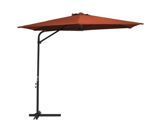 Umbrelă soare de exterior cu stâlp din oțel, cărămiziu, 300 cm