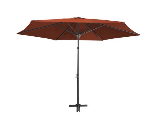 Umbrelă soare de exterior cu stâlp din oțel, cărămiziu, 300 cm, 4 image