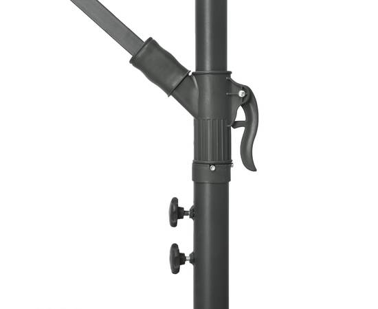 Umbrelă suspendată cu led și stâlp din oțel, azuriu, 300 cm, 7 image