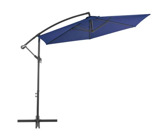 Umbrelă suspendată cu stâlp din aluminiu, albastru, 300 cm, 2 image