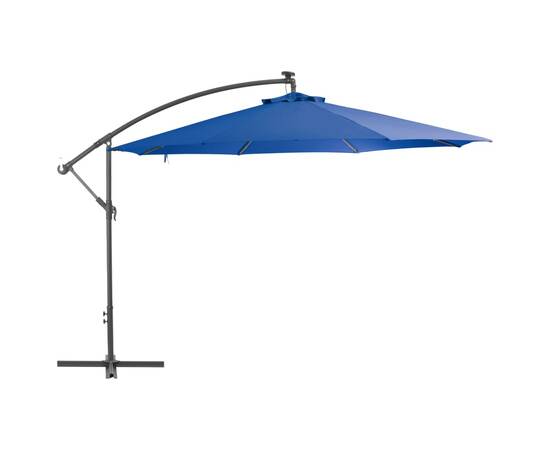 Umbrelă suspendată cu stâlp din aluminiu, albastru, 350 cm