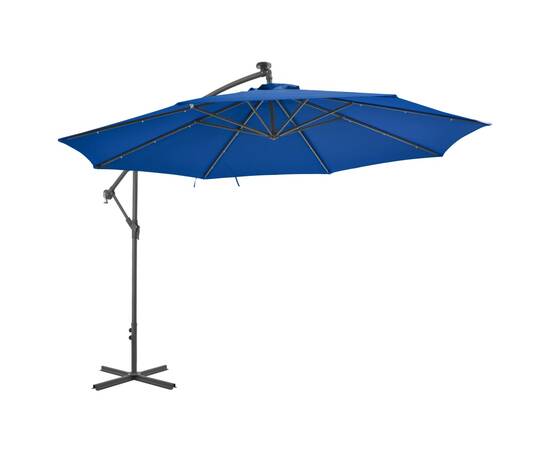 Umbrelă suspendată cu stâlp din aluminiu, albastru, 350 cm, 2 image