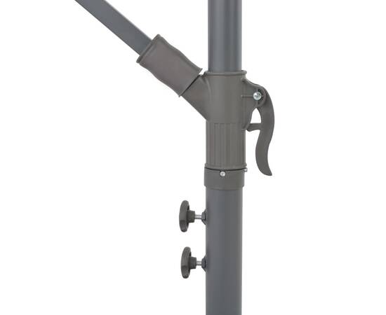 Umbrelă suspendată cu stâlp din aluminiu, negru, 300 cm, 7 image