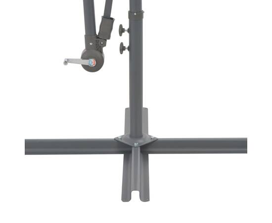 Umbrelă suspendată cu stâlp din aluminiu, negru, 300 cm, 5 image