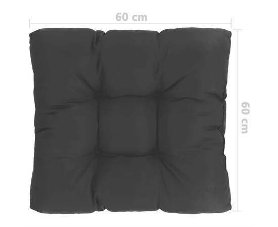 Pernă de scaun de grădină, negru, 60x60x10 cm, material textil, 5 image