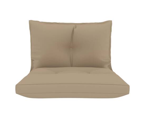 Perne de canapea din paleți, 2 buc., bej, material textil, 2 image