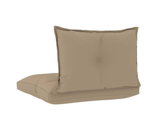 Perne de canapea din paleți, 2 buc., bej, material textil, 4 image