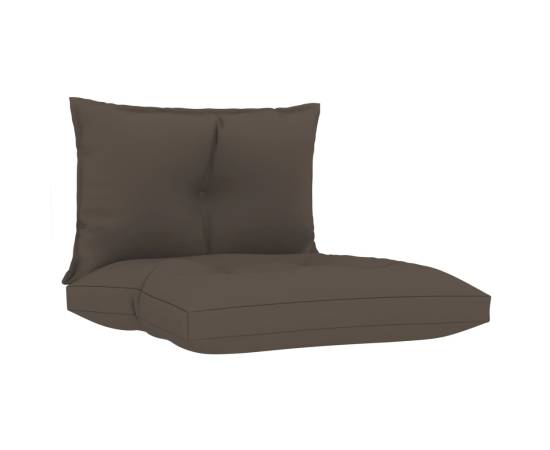 Perne de canapea din paleți, 2 buc., gri taupe, material textil, 2 image