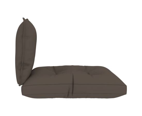 Perne de canapea din paleți, 2 buc., gri taupe, material textil, 5 image