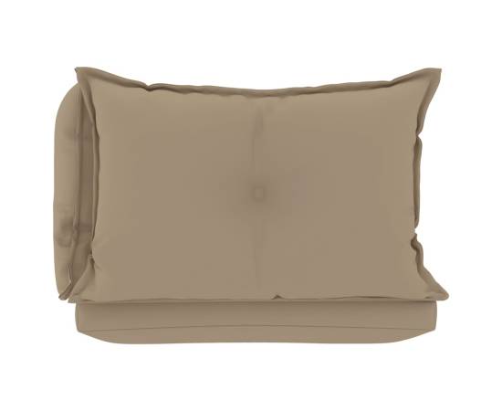 Perne de canapea din paleți, 3 buc., bej, material textil, 5 image
