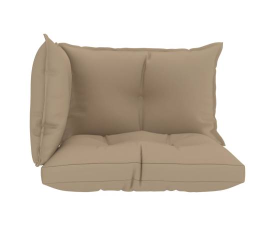 Perne de canapea din paleți, 3 buc., bej, material textil, 3 image