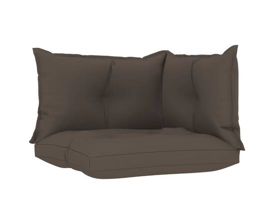 Perne de canapea din paleți, 3 buc., gri taupe, țesătură, 2 image