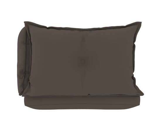Perne de canapea din paleți, 3 buc., gri taupe, țesătură, 4 image