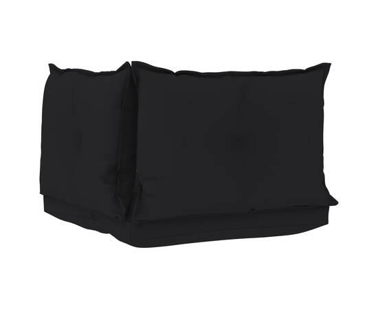Perne de canapea din paleți, 3 buc., negru, material textil, 4 image