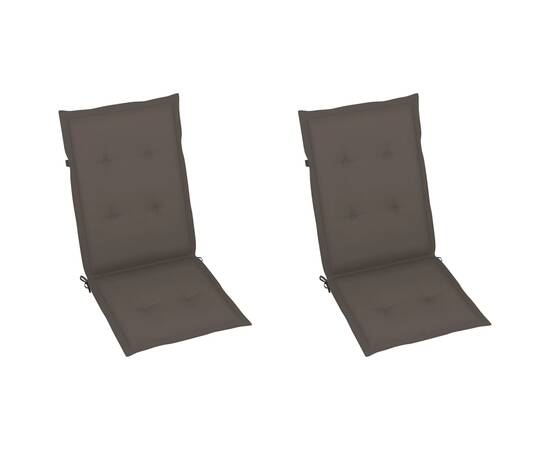 Perne scaun de grădină, 2 buc., gri taupe, 120x50x3 cm, 2 image