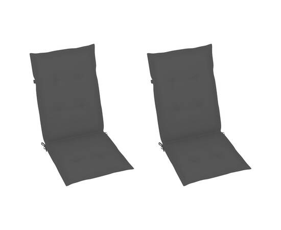 Perne scaun de grădină, 2 buc., negru, 120x50x3 cm, 2 image