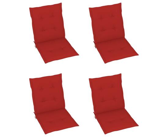Perne scaun de grădină, 4 buc., roșu, 100x50x3 cm, 2 image