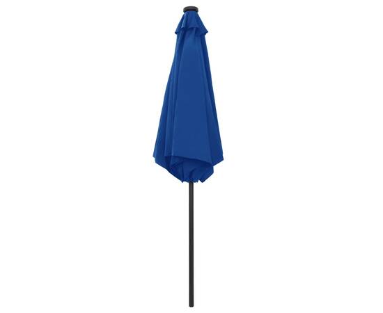 Umbrelă de soare, led-uri și stâlp aluminiu, azur, 270 cm, 5 image