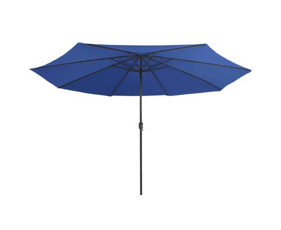 Umbrelă de soare de exterior, stâlp metalic, azuriu, 400 cm, 4 image