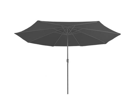 Umbrelă de soare de exterior, stâlp metalic, negru, 400 cm, 4 image