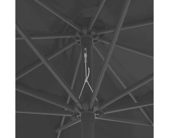 Umbrelă de soare de exterior, stâlp metalic, negru, 400 cm, 2 image