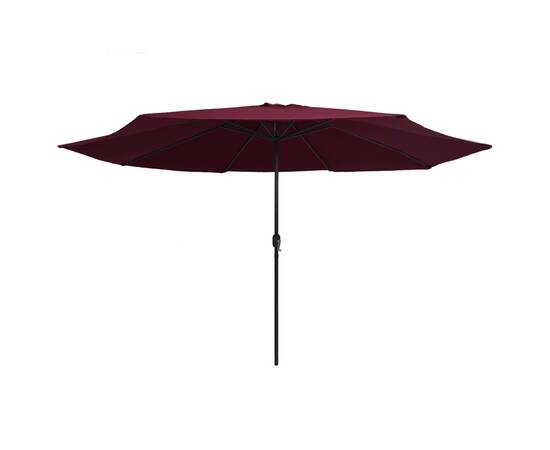 Umbrelă de soare de exterior, stâlp metalic, roșu bordo, 400 cm, 3 image