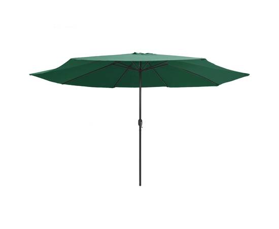 Umbrelă de soare de exterior, stâlp metalic, verde, 400 cm, 3 image