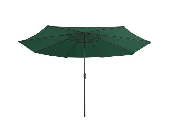 Umbrelă de soare de exterior, stâlp metalic, verde, 400 cm, 4 image