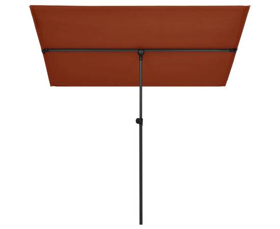 Umbrelă de soare exterior cu stâlp aluminiu cărămiziu 180x130cm, 3 image