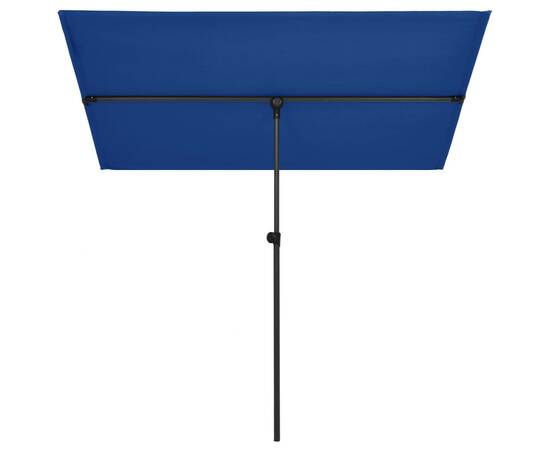 Umbrelă soare exterior stâlp aluminiu albastru azur 180x130cm, 3 image