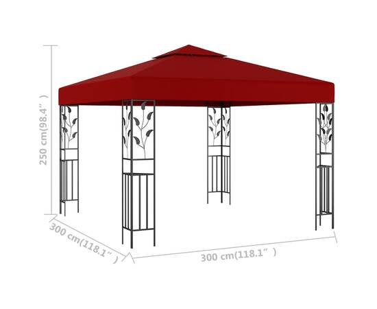 Pavilion, roșu vin, 3 x 3 m, 5 image