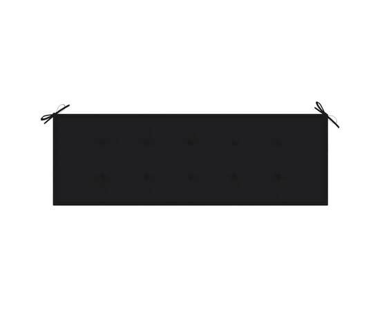 Pernă de bancă de grădină, negru, 150x50x3 cm, 3 image