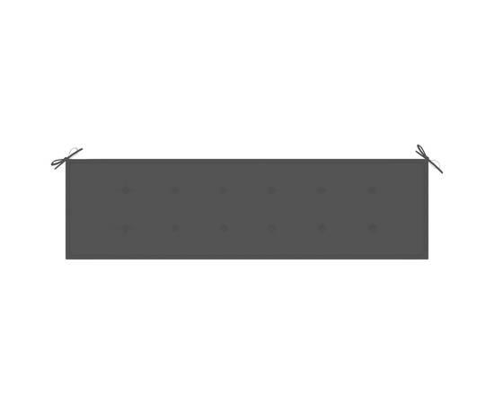 Pernă pentru bancă de grădină, negru, 180x50x3 cm, 3 image