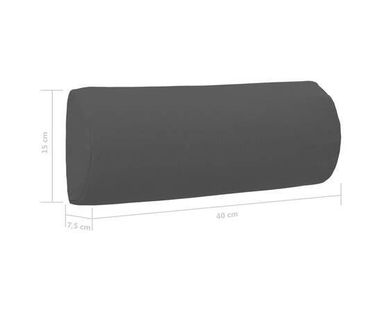 Tetieră pentru șezlong, negru, 40 x 7,5 x 15 cm, textilenă, 9 image