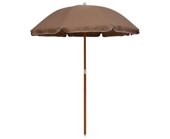 Umbrelă de soare cu stâlp din oțel, gri taupe, 180 cm