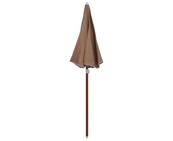 Umbrelă de soare cu stâlp din oțel, gri taupe, 180 cm, 2 image